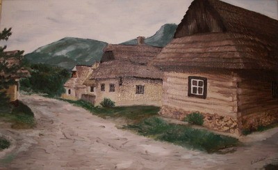 Vlkolínec (2001)    Oil on Canvas, 30x50cm